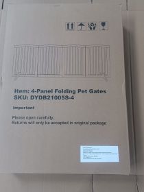 27.6" Height Tall Freestanding Pet Gate, 4 Panels Foldable Dog Gate