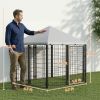 Lockable Dog House Kennel with Water-resistant Roof for Small and Medium Sized Pets, 4.6' x 4.6' x 5'