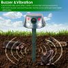 Solar & Type-C Rechargeable Animal Repeller - 3 Modes Ultrasonic+Buzzer+Vibration, IP66 Waterproof, 2200mAh Battery