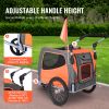 Dog Bike Trailer, Supports up to 66 lbs, 2-in-1 Pet Stroller Cart Bicycle Carrier, Easy Folding Cart Frame with Quick Release Wheels