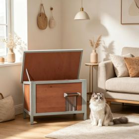 Wooden Cat House (Option: Brown)