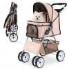 4 Wheel Pet Stroller for Small Dogs Cats up to 33 LBS