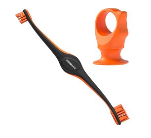 Combo BrushMate Pet Toothbrush & Medium BiteBlock- Dog Oral Care (Color: Orange)