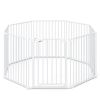 8-Panel Extra Wide Baby Gate Adjustable Pet Safety Fence with Auto-close Door